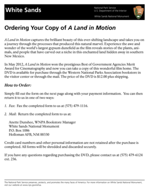 White Sands National Park Service U Nps  Form