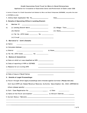 Cgtmse Application Form PDF