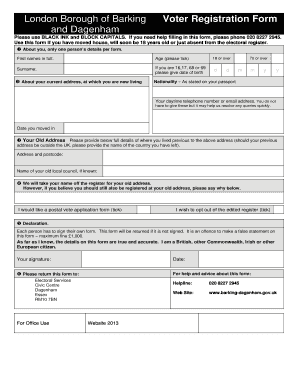 Lbbd Voter Registration Form