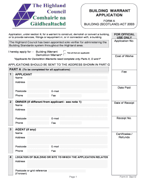 Highland Council Demolition Warrant Form