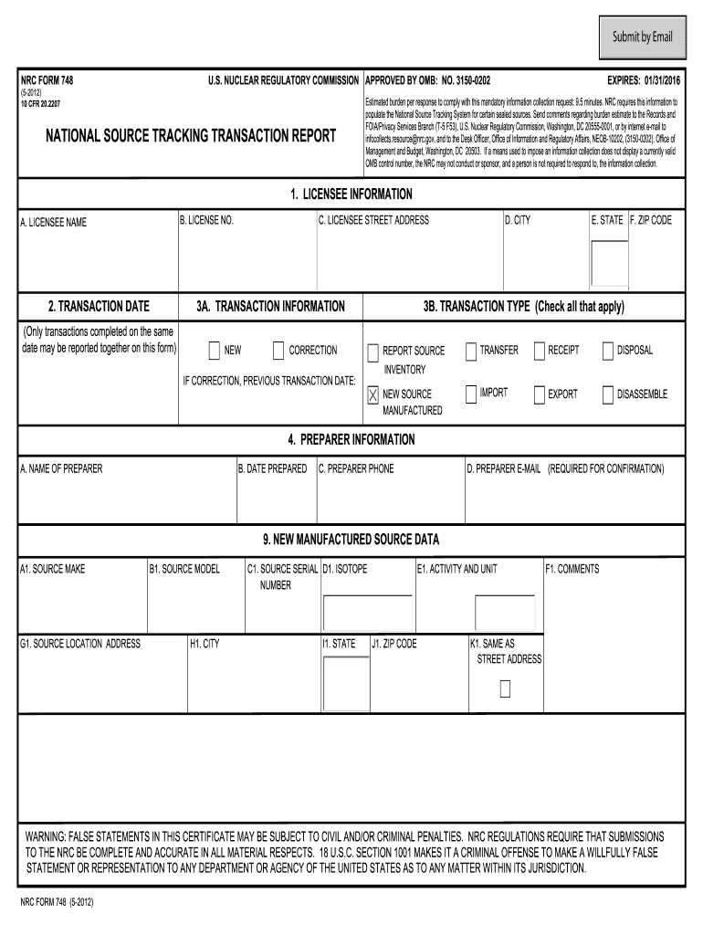  Nrc Reporting Form 2012-2024