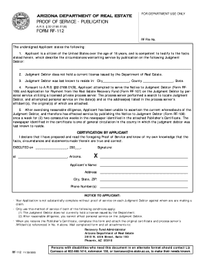 Arizona Proof of Service Form