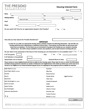 Presidio Housing Interest Form