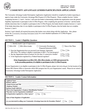 Sba Form 2301 Part E Fillable