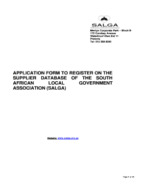 Salga Supply Chain Registration Form