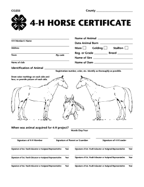 4 H Horses Walla Walla County 4 H Form