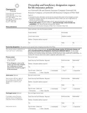 Genworth Beneficiary Change Form