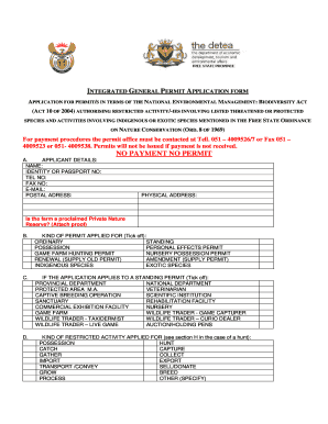 Integrated General Permit Application Form State