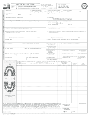 TRICARE Dental Program Claim Form Tricare