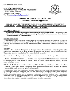 Substitute Permittee Application CT Gov Ct  Form