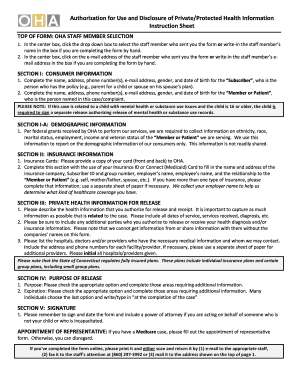 OHA Authorization for Release of Protected Health CT Gov  Form