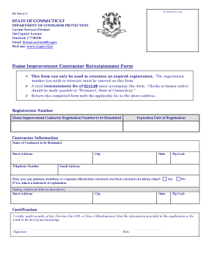 Ct Contractor License Renewal  Form