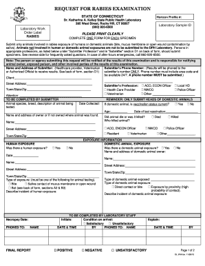 Rocky Hillct Rabies Testing Submissions Form