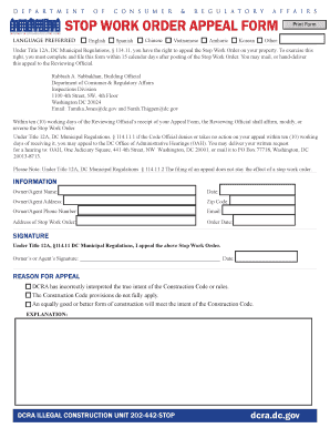 Stop Work Order PDF  Form