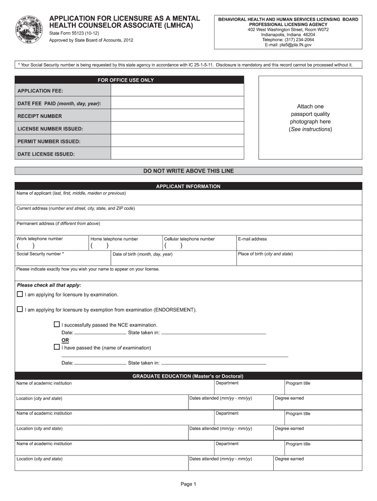  Lmhca Indiana Application Form 2017-2024