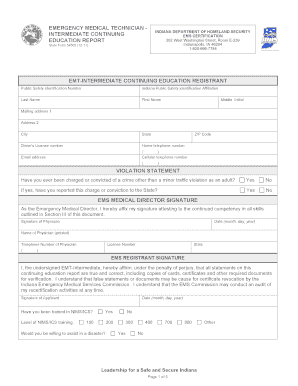Indiana Emt Continuing Education Form