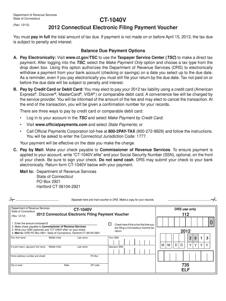 Ct 1040v  Form