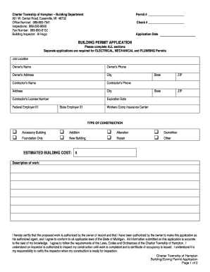 Hampton Township Mi Building Department  Form