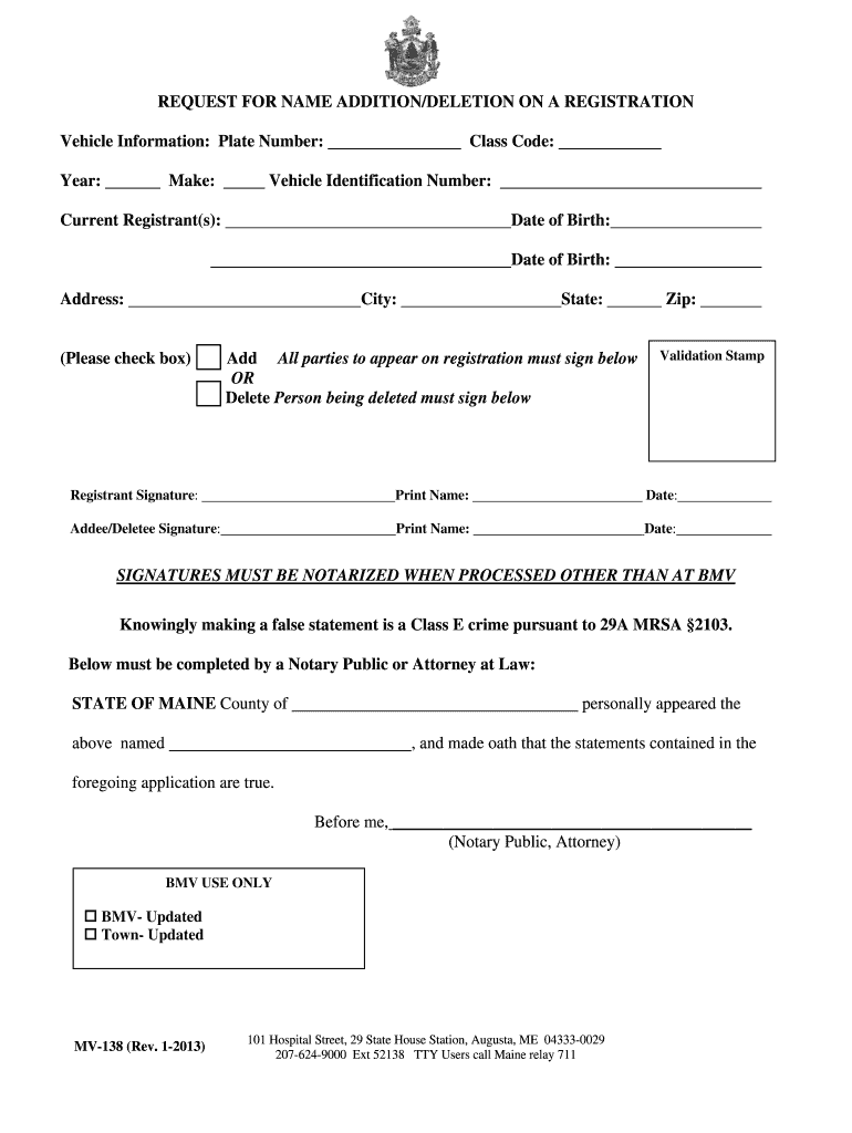  Maine Form Registration 2013-2024