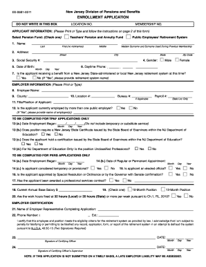 Enrollment Application Pensions  Form