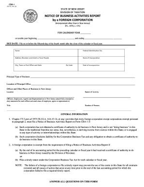 Nj Business Report  Form