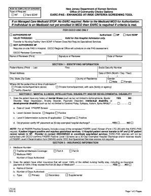 Earc Pass Nj  Form