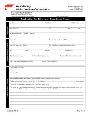 Nj Mvc Os Ss 65  Form