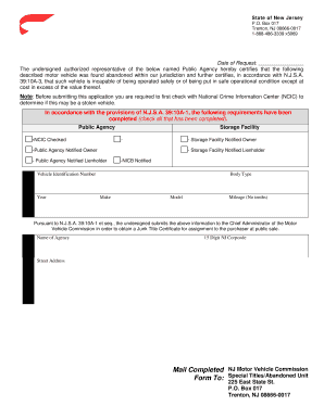 Nj Mvc Os Ss 87  Form