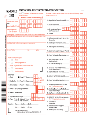 Nj 1040ez  Form