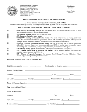  Ohio Hotel Motel License Form 2014