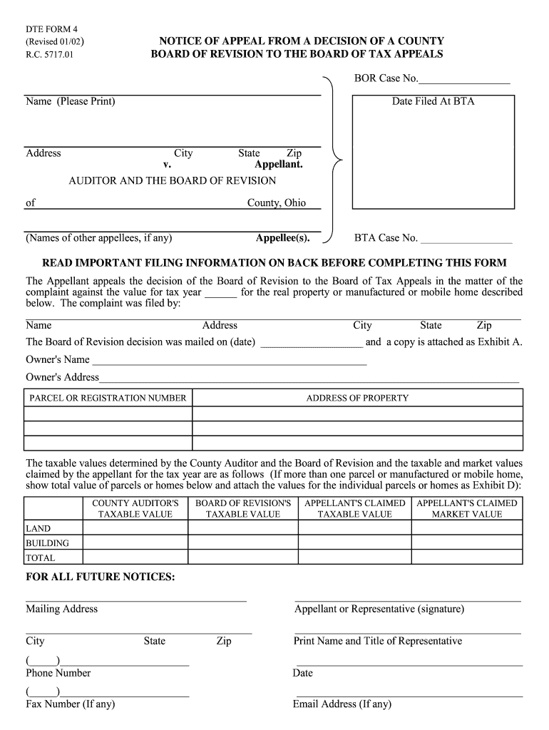 Get and Sign Notice of Appeal Ohio Form 2002