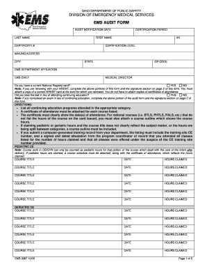 Ohio Department of Public Safety Continuing Education Form