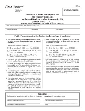 Ohio Department of Taxation Form Et 22