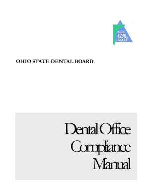 Dental Office Compliance Manual the Ohio State Dental Board Dental Ohio  Form