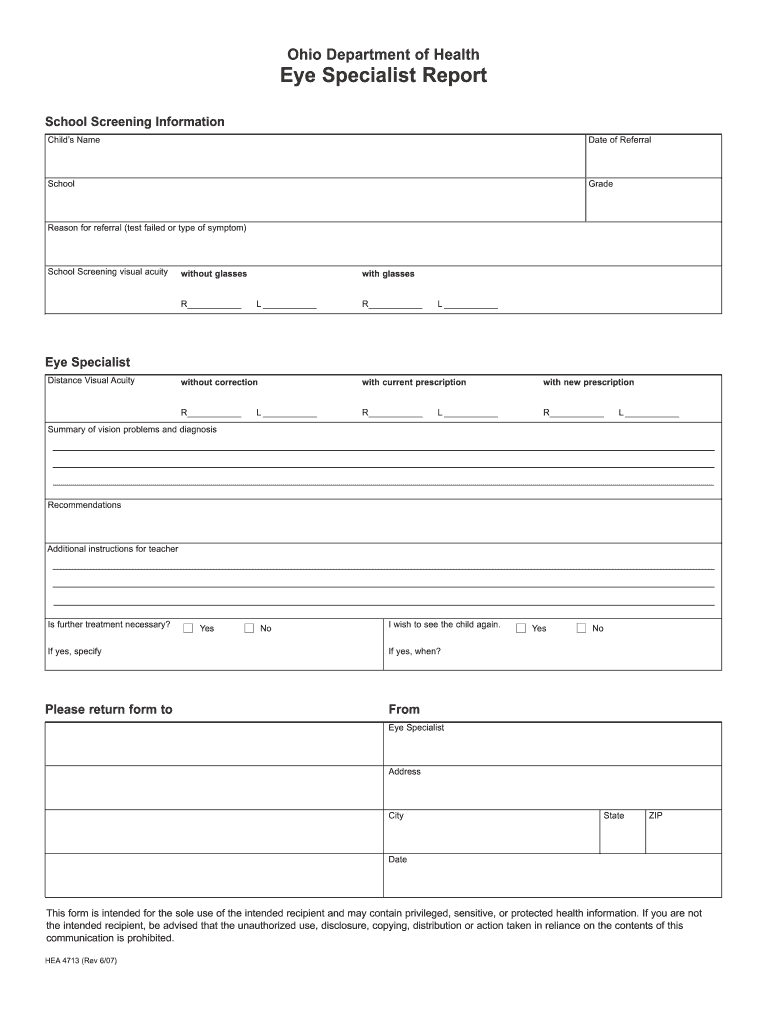 Eyeglass Prescription PDF  Form
