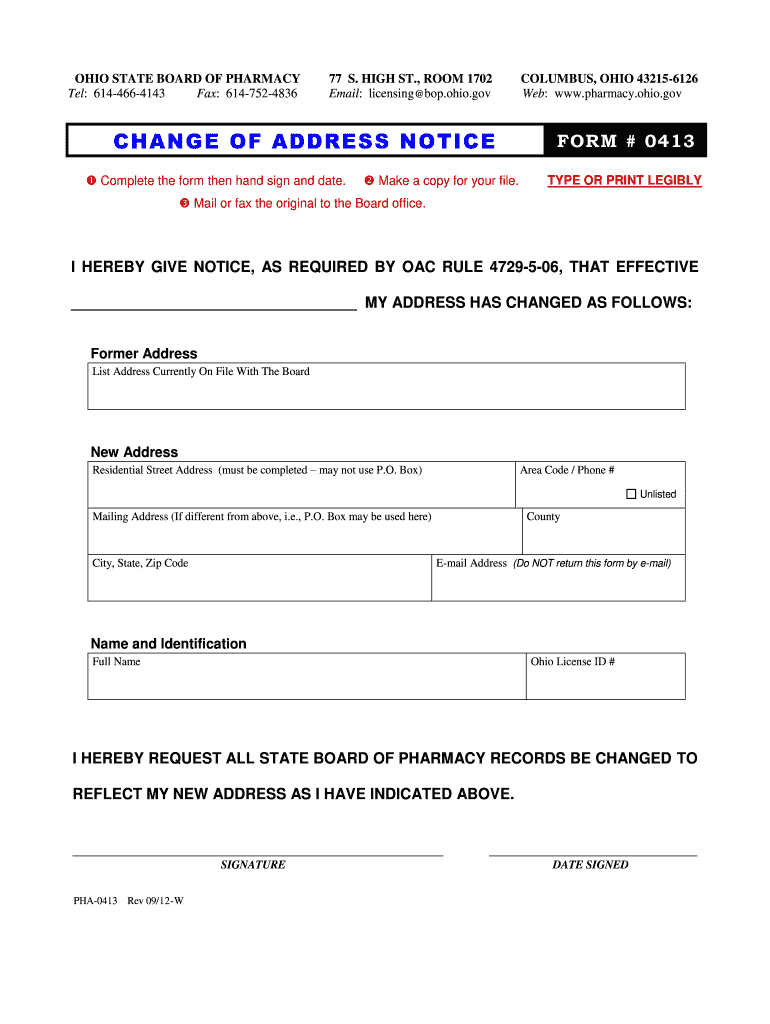 Ohio Oarrs  Form