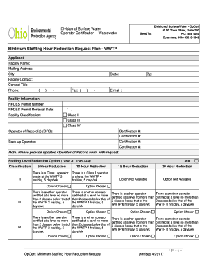 Oepa Staffing Reduction Form