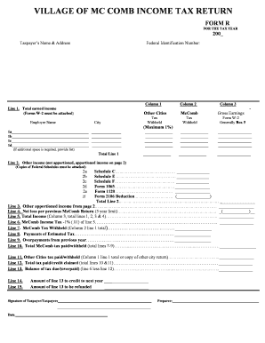 Mccomb Oh Tax Form