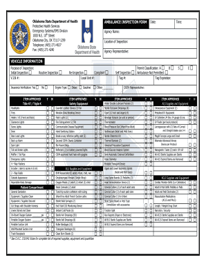 Ambulance Inspection Form