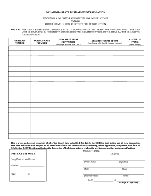  Evidence Destruction Forms 2006-2024