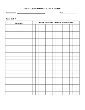 HAND WASHING MONITORING FORM Ok