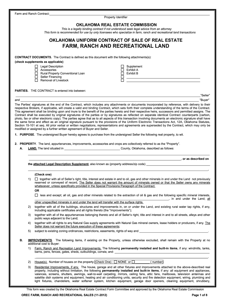  Farmranch Purchase Agreement  Form 2012