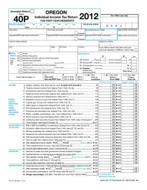 Oregon Tax Form 40p