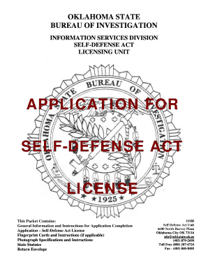 Self Defence Act  Form