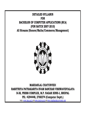Mcu Bca Syllabus PDF  Form