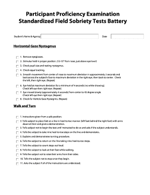 Sfst Proficiency Test  Form