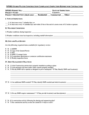 Construction Compliance Inspection Form