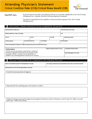 Sun Life Attending Statement Form