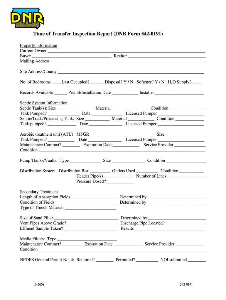 Of Inspection Report Form