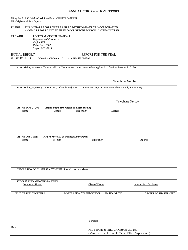 Tennesseecorportion Annual Report Form